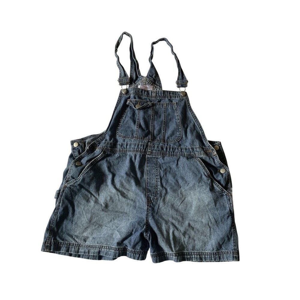 No Boundaries Womens Denim Short Overalls XXL/2XG 100% Cotton Adjustable Straps